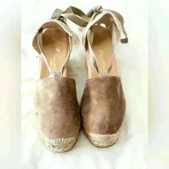 Lara Espadrilles Closed Toe Wedge Tie-Up Sandal Size 38 or US 7 - Picture 2 of 11